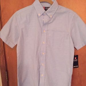 Boys Chaps blue short sleeved button down size 10